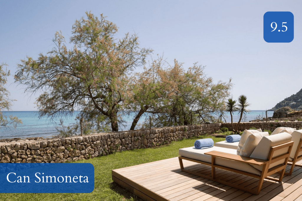 clifftop terrace with sea view over Canyamel