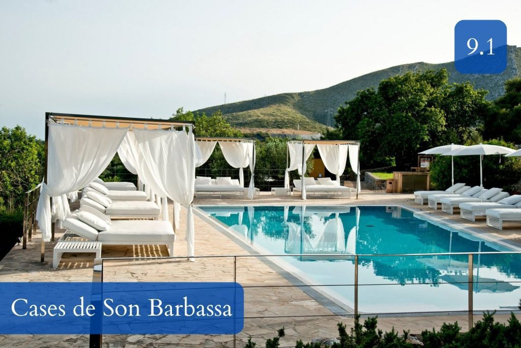 country estate pool with almond and olive trees near Capdepera