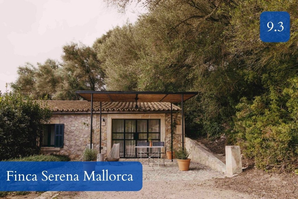 minimalist finca buildings, lavender, vineyards and open countryside