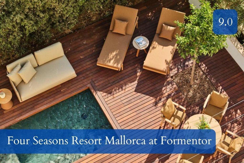 pine-view suite terrace with plunge pool near Formentor beach