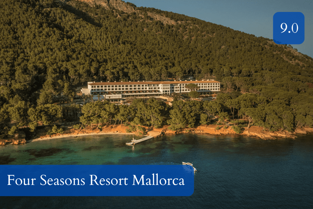 Golden beach and pine-framed sea views at Formentor