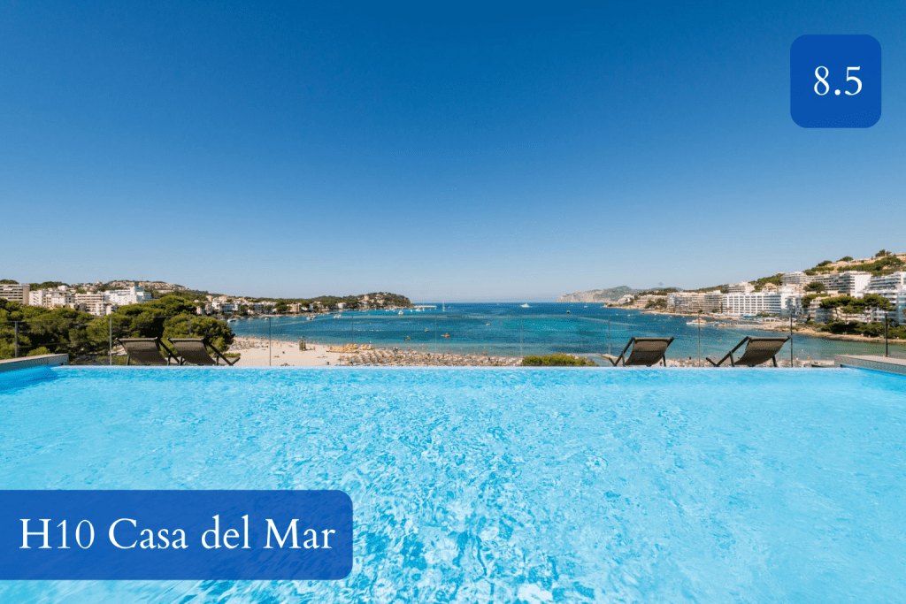 infinity pool and chill-out terrace above Santa Ponsa beach