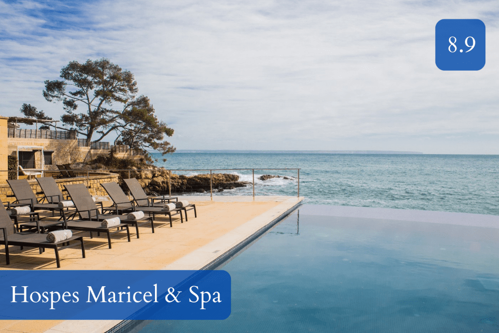 seafront infinity pool almost blending into the Mediterranean