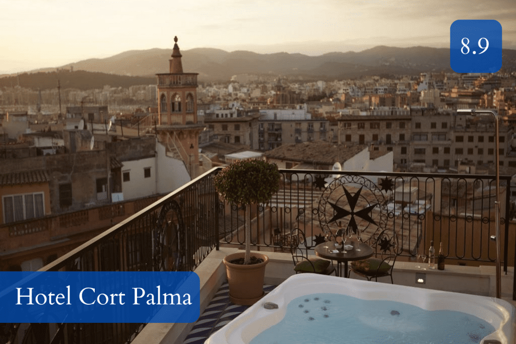 Plaça de Cort facade or rooftop terrace in Palma Old Town
