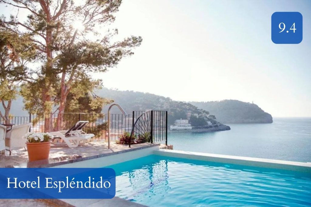 promenade-facing pool with sea and mountain backdrop