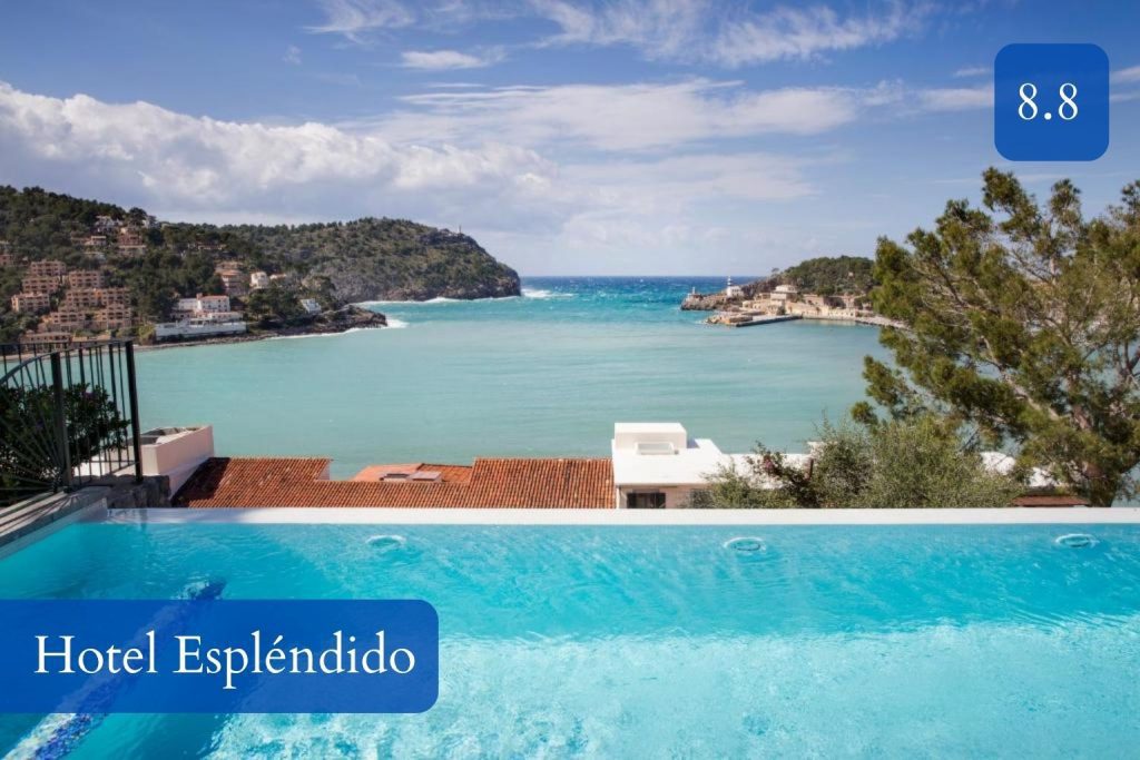 sea-facing pool and terrace on the Port de Sóller promenade