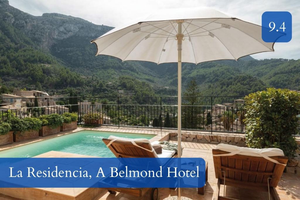 mountain-view suite terrace with private plunge pool in Deià