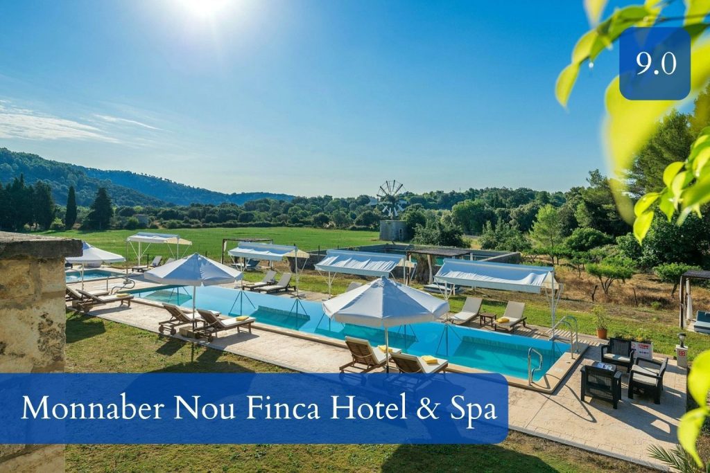countryside finca and pool between mountains and fields