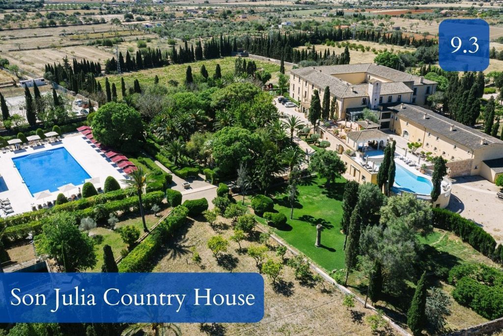 15th-century finca, palms and pool terraces near Llucmajor