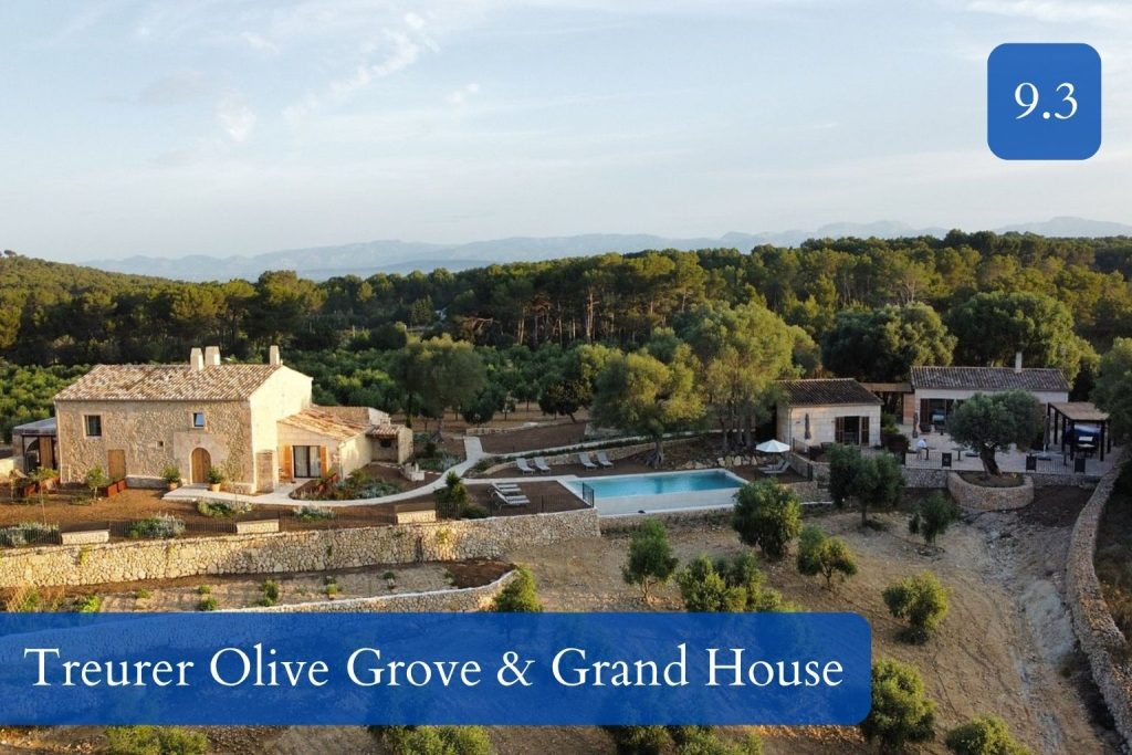 stone finca surrounded by olive groves and Randa Valley views