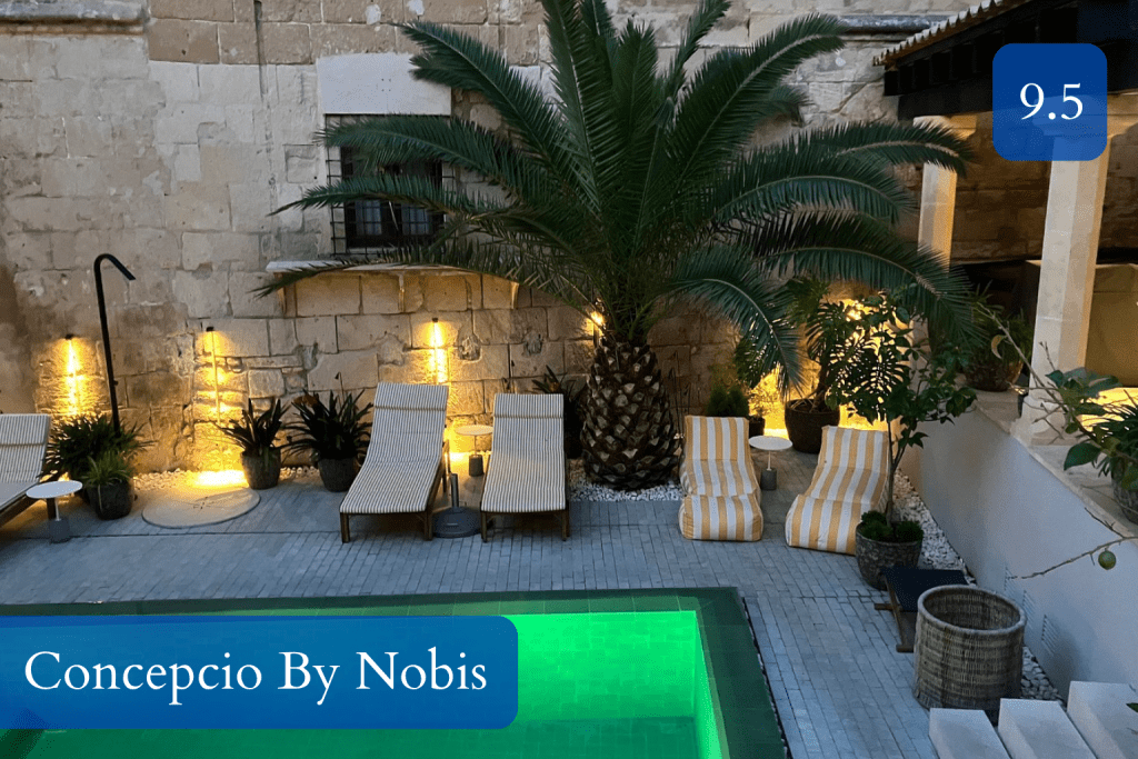 courtyard pool and warm minimalist interiors