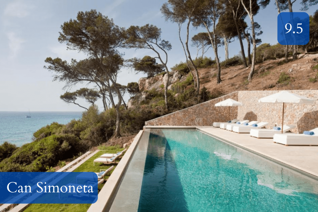 clifftop terrace with sea views and pine-framed paths
