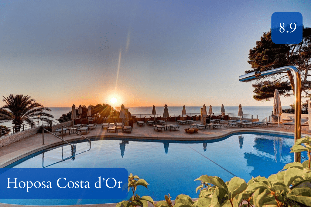 cliffside pool and west-coast sunset view near Deià