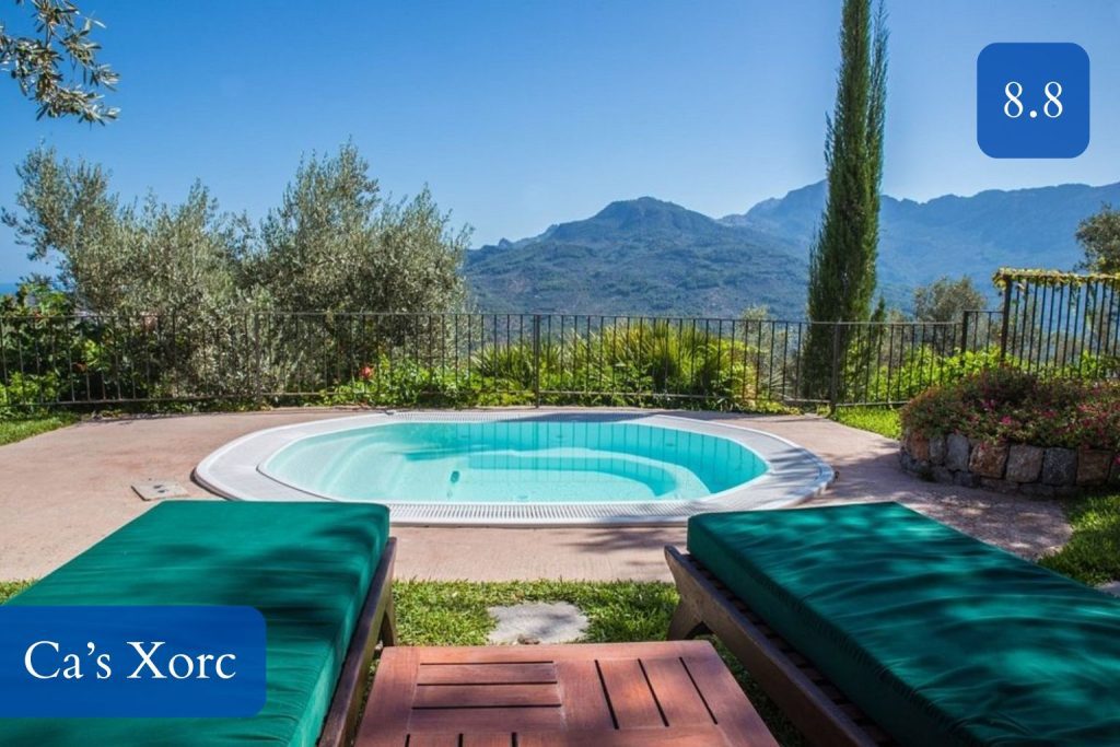 hillside pool and mountain views above Sóller