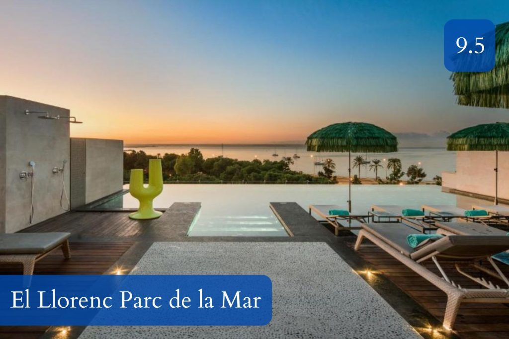 rooftop pool with views over Palma Bay and old town