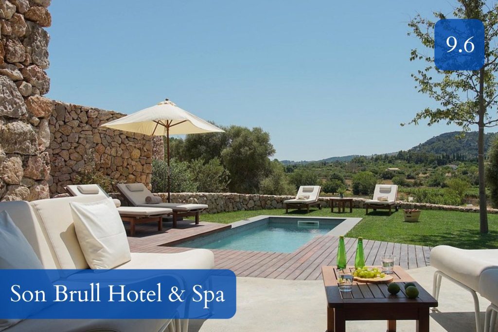 monastery-style estate with pool and countryside views