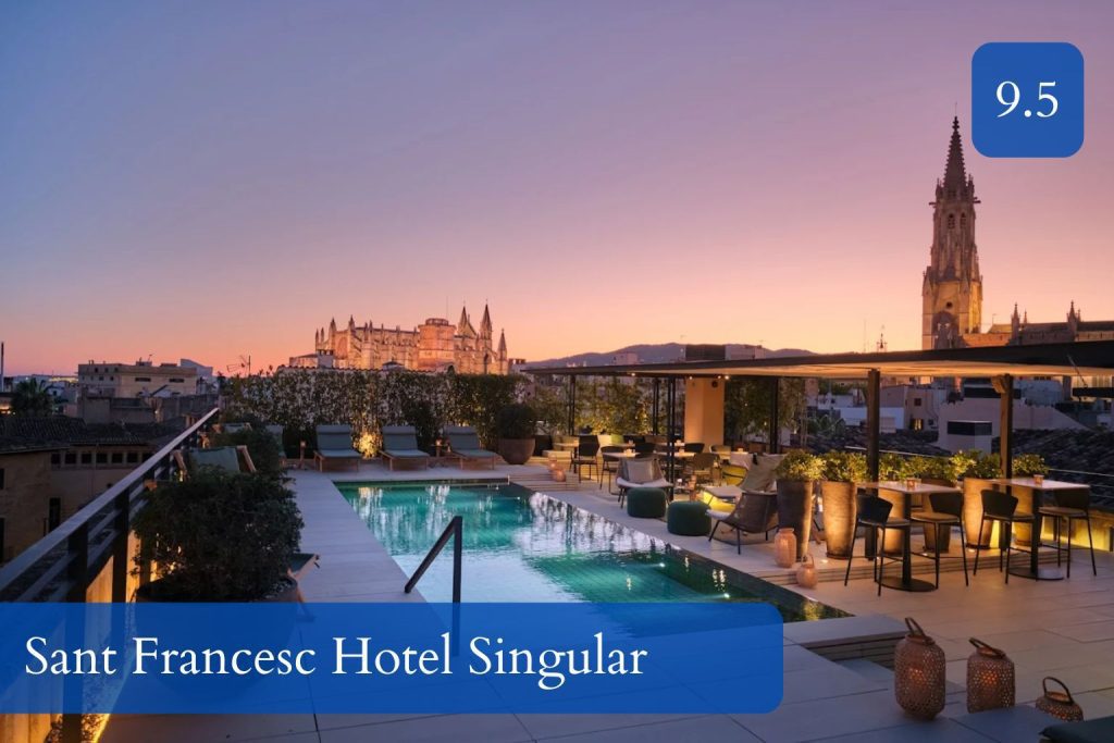 rooftop terrace and restored mansion courtyard in Palma’s old town