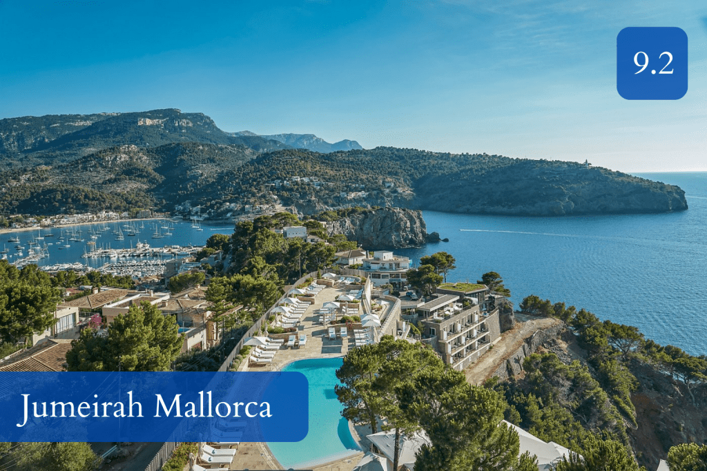 clifftop terraces with wide sea views above Port de Sóller