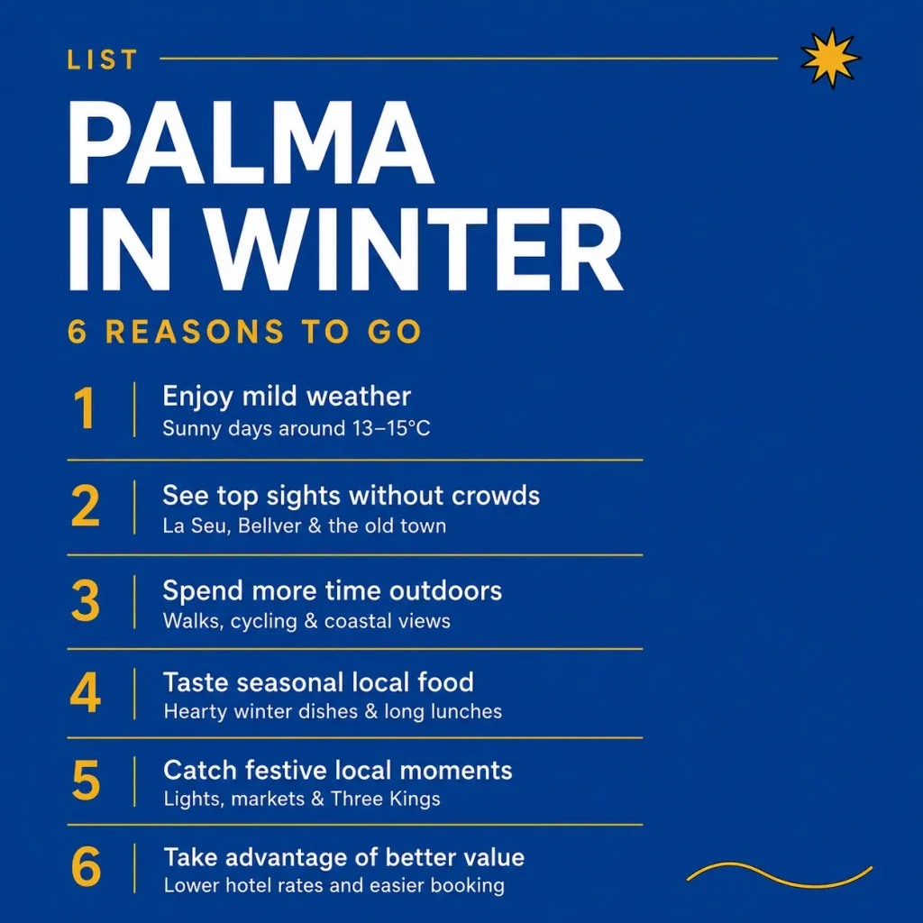 Palma de Mallorca in winter checklist