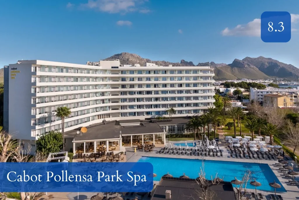 Swimming pool and mountain-view setting at Cabot Pollensa Park Spa in Port de Pollença, Mallorca.