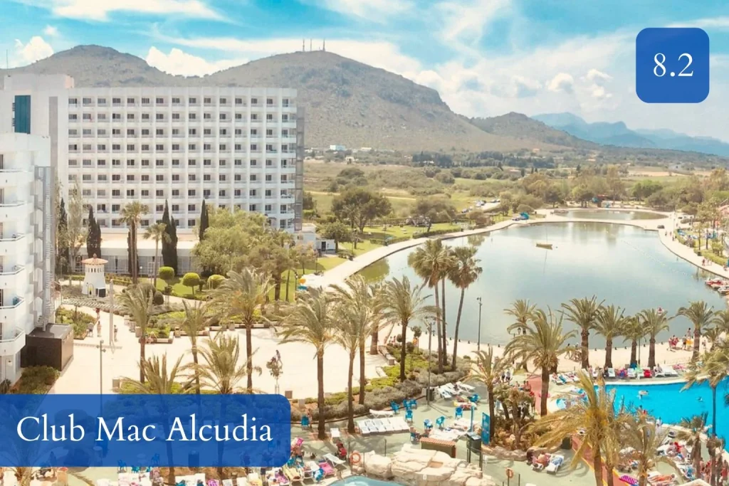 Swimming pools, landscaped grounds, and lake views at Club Mac Alcudia in Port d’Alcudia, Mallorca.