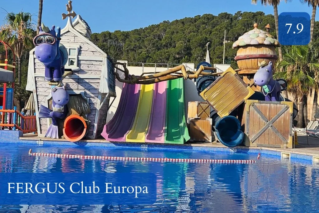 Children's splash park at FERGUS Club Europa in Paguera, Mallorca