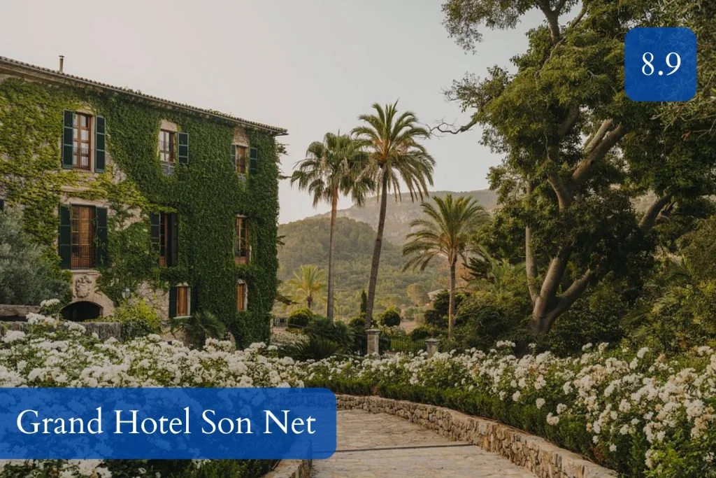Historic gardens and manor house at Grand Hotel Son Net in Puigpunyent, Mallorca
