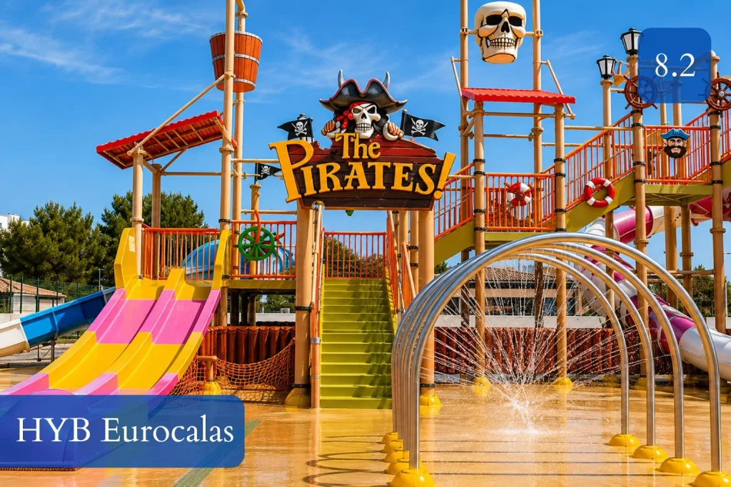 Pirate-themed splash park at HYB Eurocalas in Calas de Mallorca