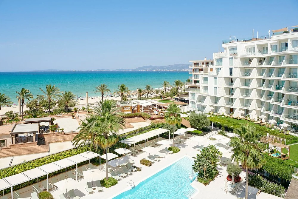 Beachfront resort with an outdoor pool and Mediterranean Sea views at Iberostar Selection Playa de Palma in Les Meravelles, Mallorca.