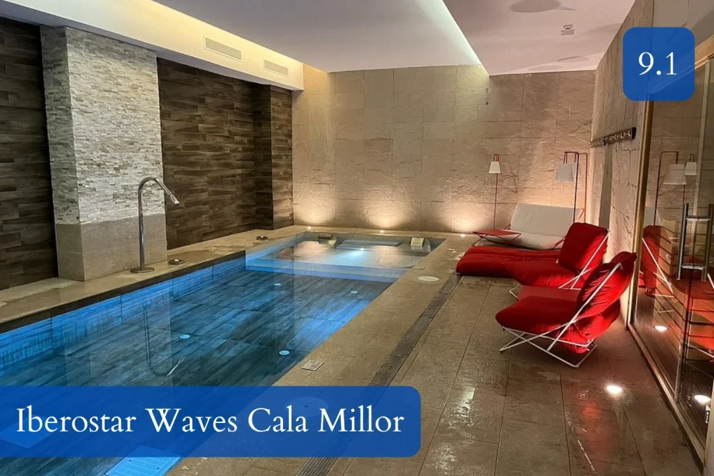 Indoor spa pool and wellness area at Iberostar Waves Cala Millor in Cala Millor, Mallorca.