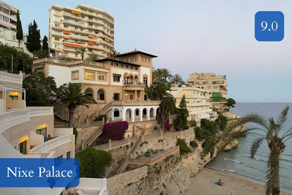 Seafront setting and coastal views at Nixe Palace in Cala Major, Mallorca
