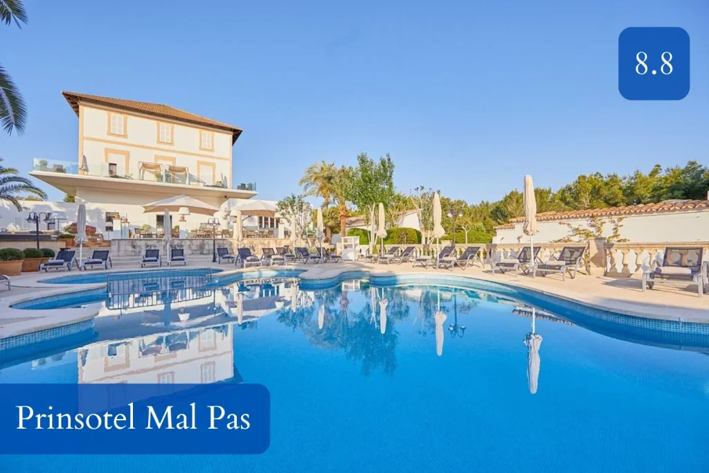 Swimming pool and sun terrace at Prinsotel Mal Pas in Mal Pas, Mallorca.