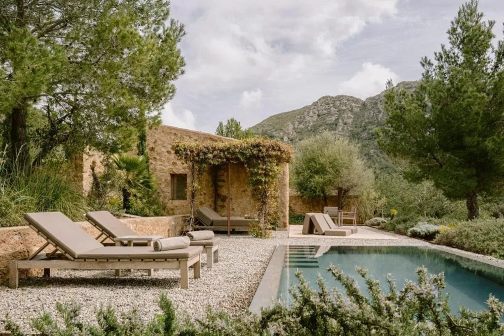 Private pool with mountain view at Es Racó d’Artà in Artà