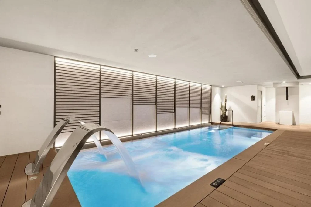 Indoor spa pool with hydrotherapy jets and relaxation area at Protur Naisa Palma Hotel in Palma, Mallorca