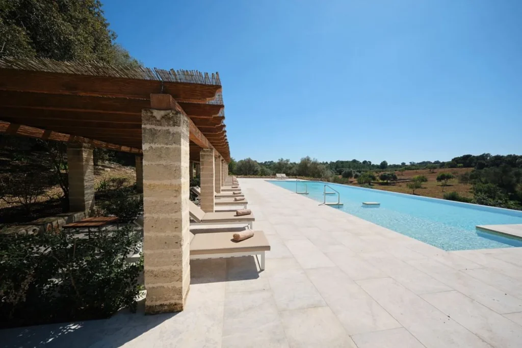 Infinity pool with countryside view at Son Mas Hotel Rural in Sant Llorenç des Cardassar, Mallorca